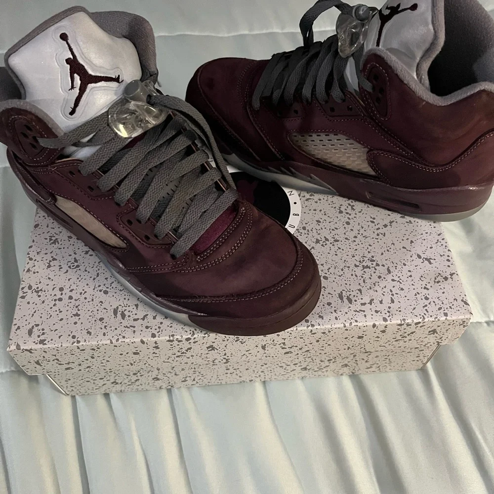 Jordan Kids Sneakers Burgundy and Gray